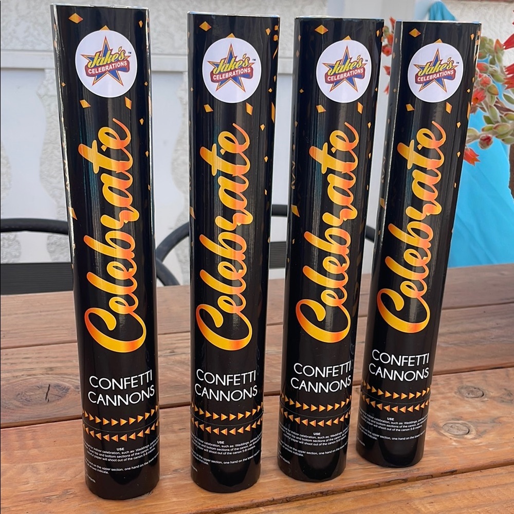 Set of 4 large Gold Confetti Cannons~Jake’s celebrations~FUN